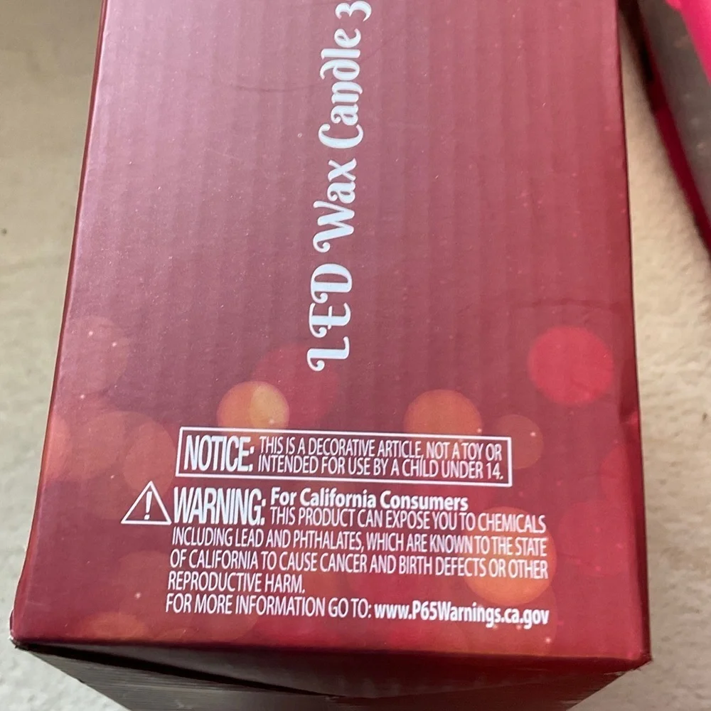 LED Wax Candle Set - Festive Red and White